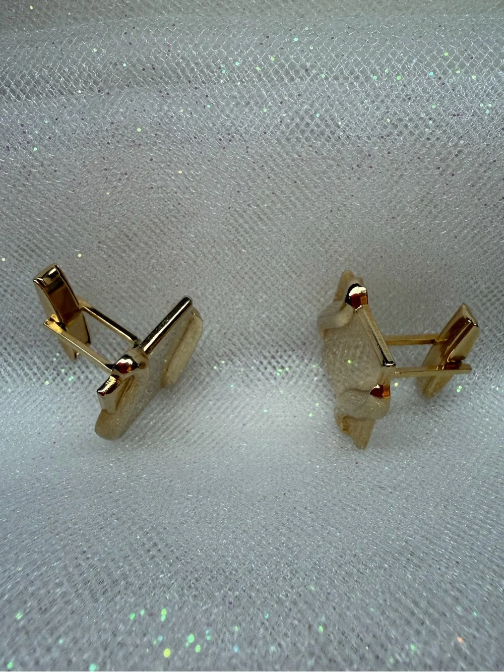 Gold Tone Swirl Square Cufflinks
